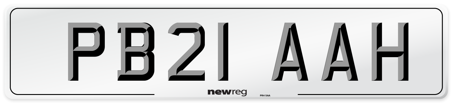 PB21 AAH Number Plate from New Reg